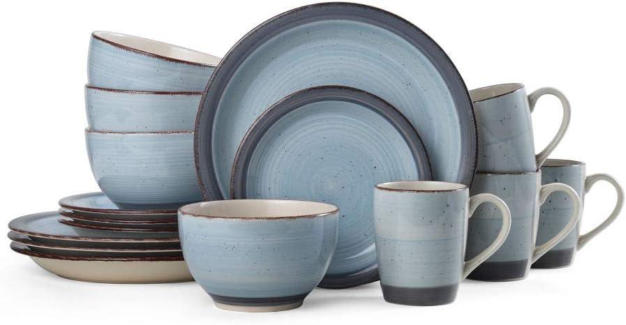 Sadie Blue Ceramic 16-Piece Dinnerware Set