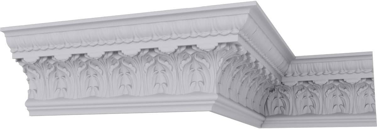 Ekena Millwork 7 3/4"H x 5 1/2"P x 9 1/2"F x 94 1/2"L Odessa Leaf Dentil Crown Moulding