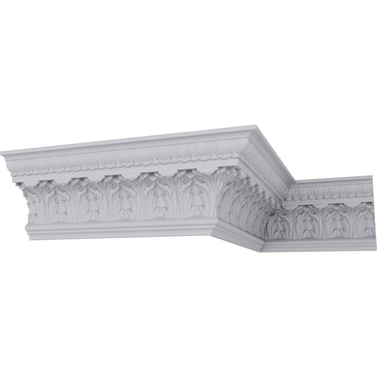 Ekena Millwork 7 3/4"H x 5 1/2"P x 9 1/2"F x 94 1/2"L Odessa Leaf Dentil Crown Moulding
