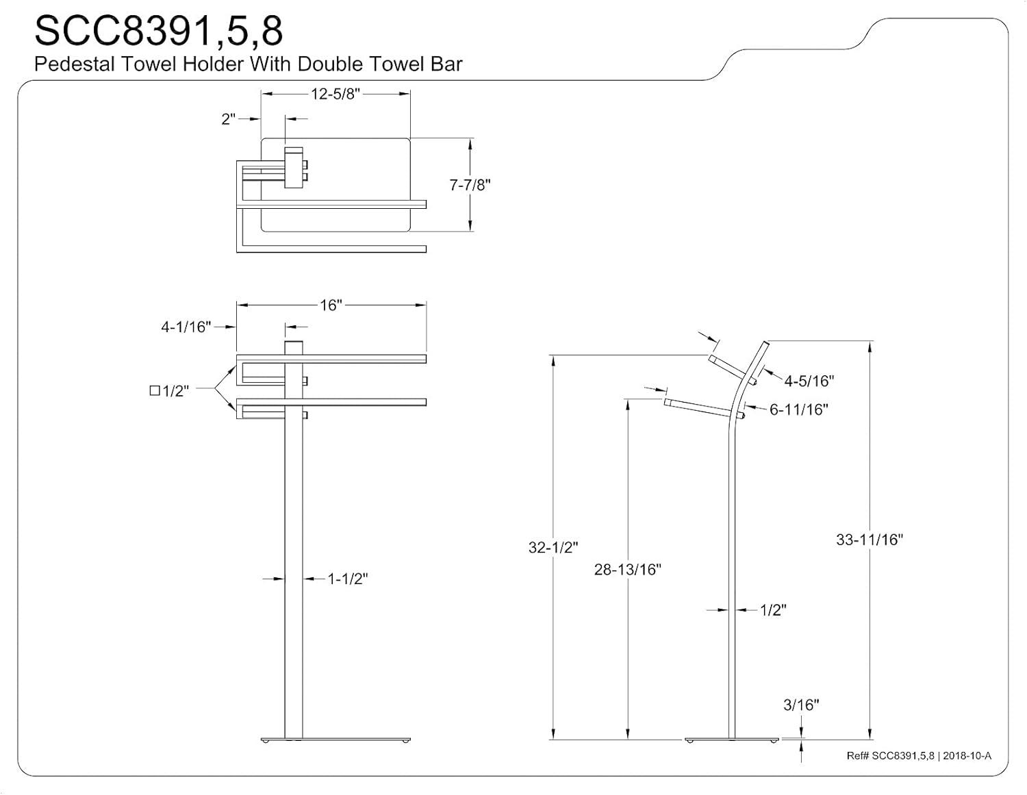 Kingston Brass Edenscape Freestanding Dual Towel Rack