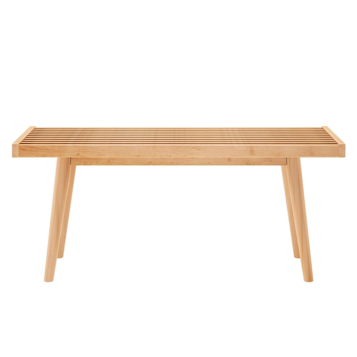 Plank+Beam Entryway Bench, Solid Wood End of Bed Bench for Bedroom, Hallway, Porch, 19”