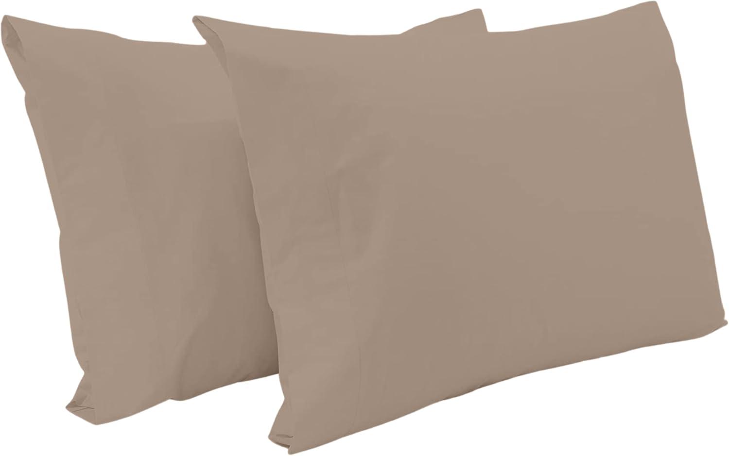 Superity Linen King Pillow Cases  - 2 Pack - 100% Premium Cotton - Open Enclosure - Taupe