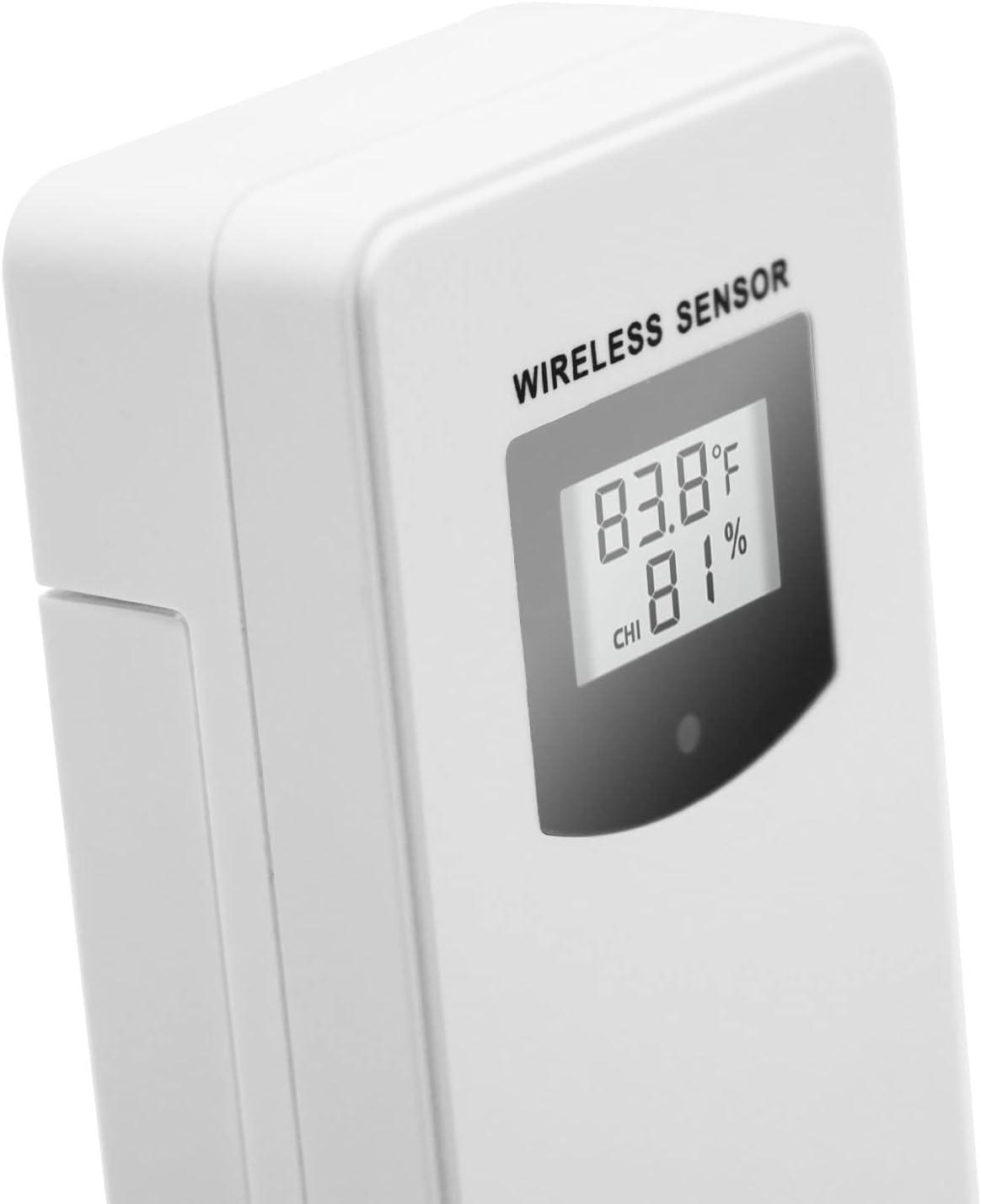 Weather Station Indoor Outdoor Thermometer Wireless Remote Sensor, Home Weather Station Temperature Humidity Monitor