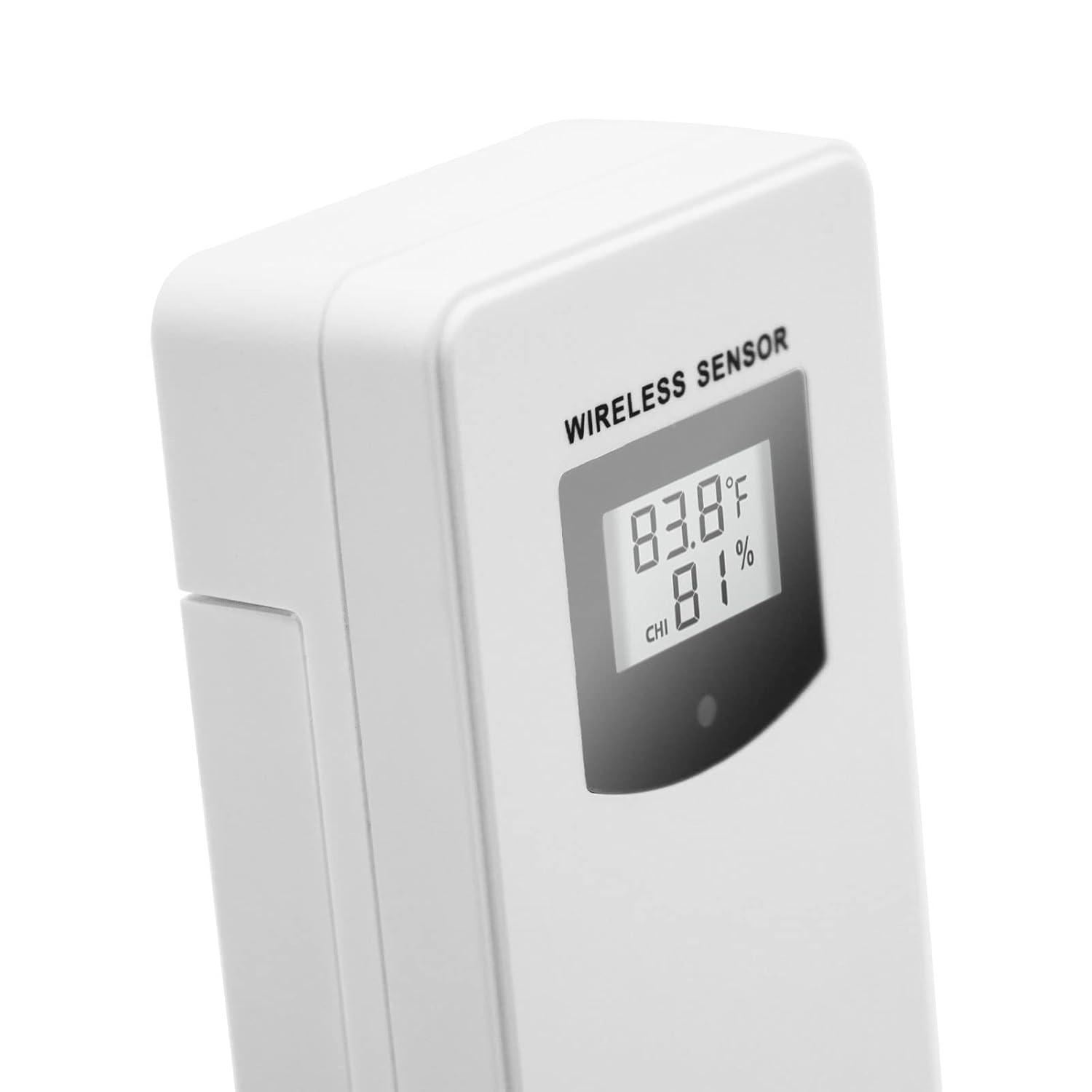 Weather Station Indoor Outdoor Thermometer Wireless Remote Sensor, Home Weather Station Temperature Humidity Monitor