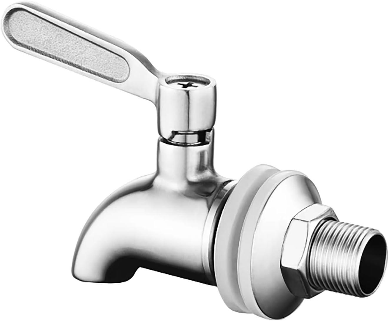 Polished Stainless Steel Beverage Dispenser Replacement Spigot Set