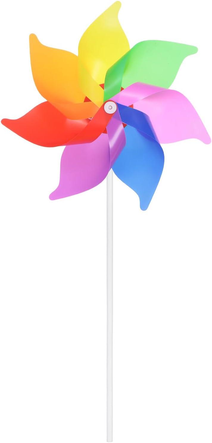 Uxcell 1 Set Wind Spinner - 15.9 Inch Pinwheels for Yard and Garden,Apply to Garden Decor/ Yard Art (Rainbow Windmill)