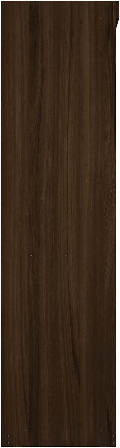 Manhattan Comfort Mulberry Double Hanging Wood Wardrobe Closet in Brown