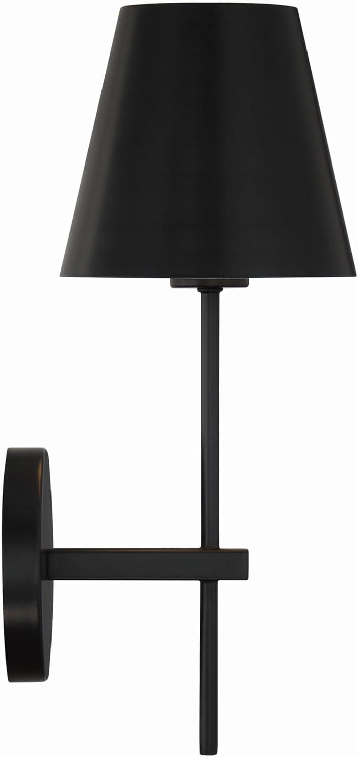 Crystorama Xavier 1 Light Matte Black Wall Mount - 6'' W x 15'' H x 7'' D