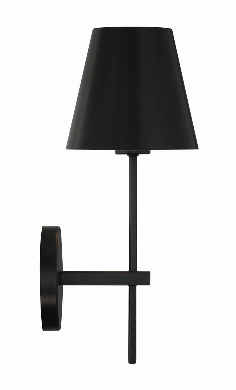 Crystorama Xavier 1 Light Matte Black Wall Mount - 6'' W x 15'' H x 7'' D