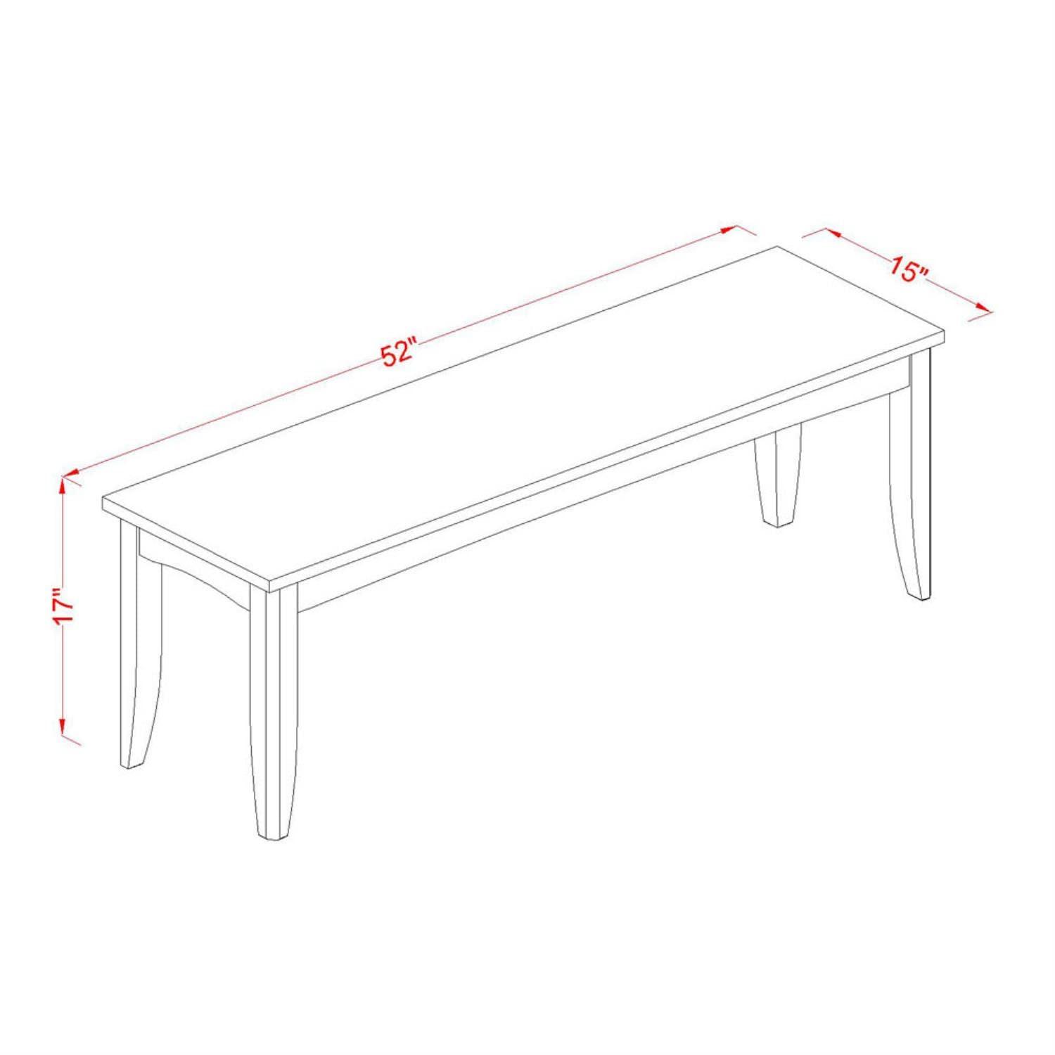 East West Furniture Parfait 17" Wood Dining Bench in Black/Cherry