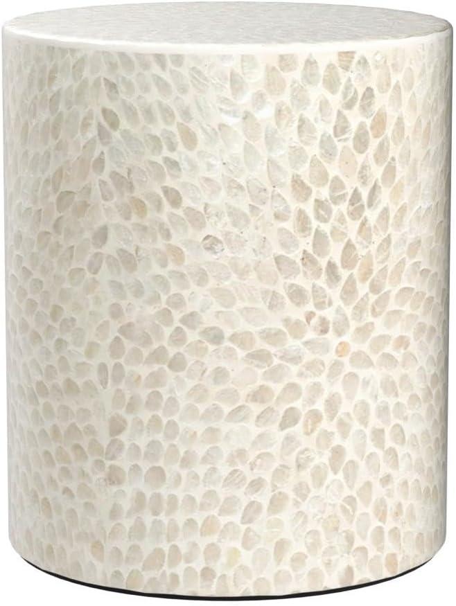 Handcrafted Capiz Shell Terrazzo Modern Accent End Table