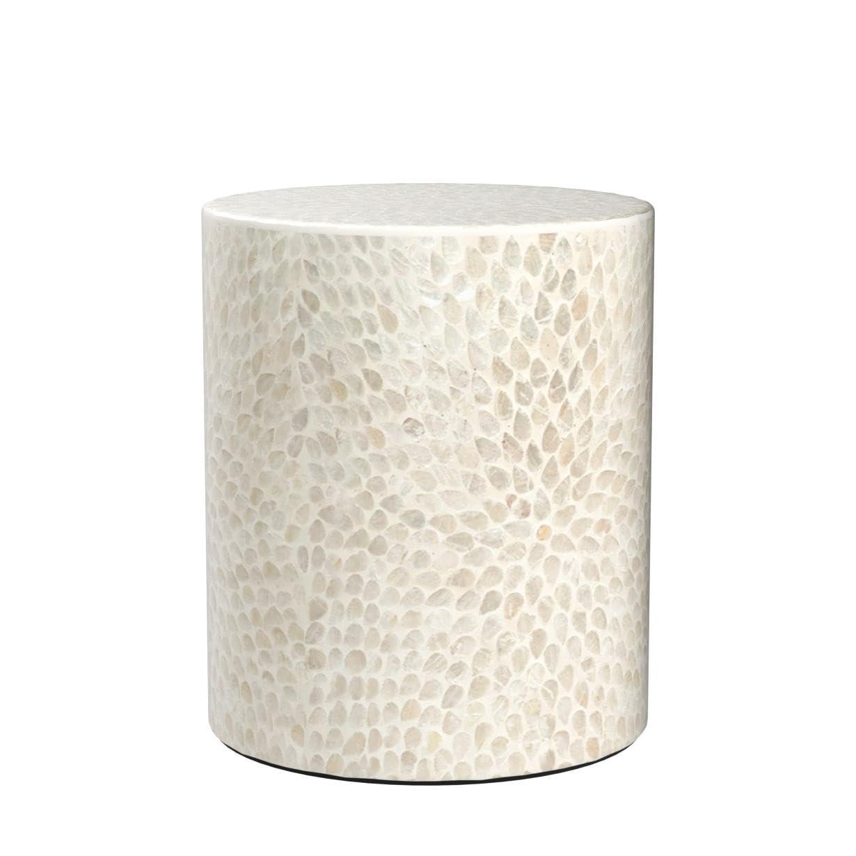 Handcrafted Capiz Shell Terrazzo Modern Accent End Table