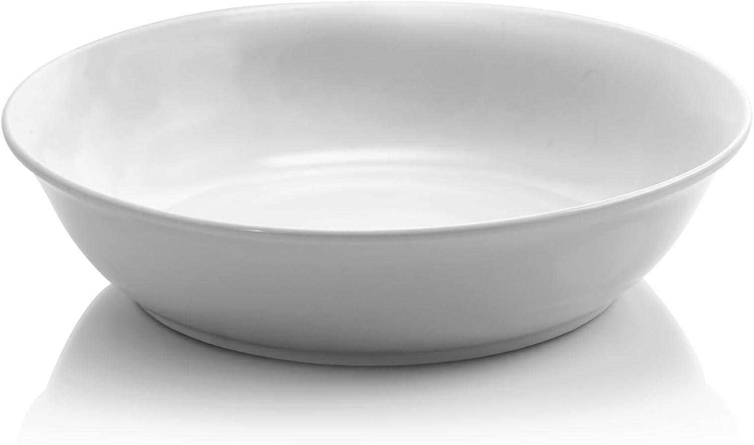 Gibson Home 8.75 Inch White Ceramic Pasta Bowls, Set of 2