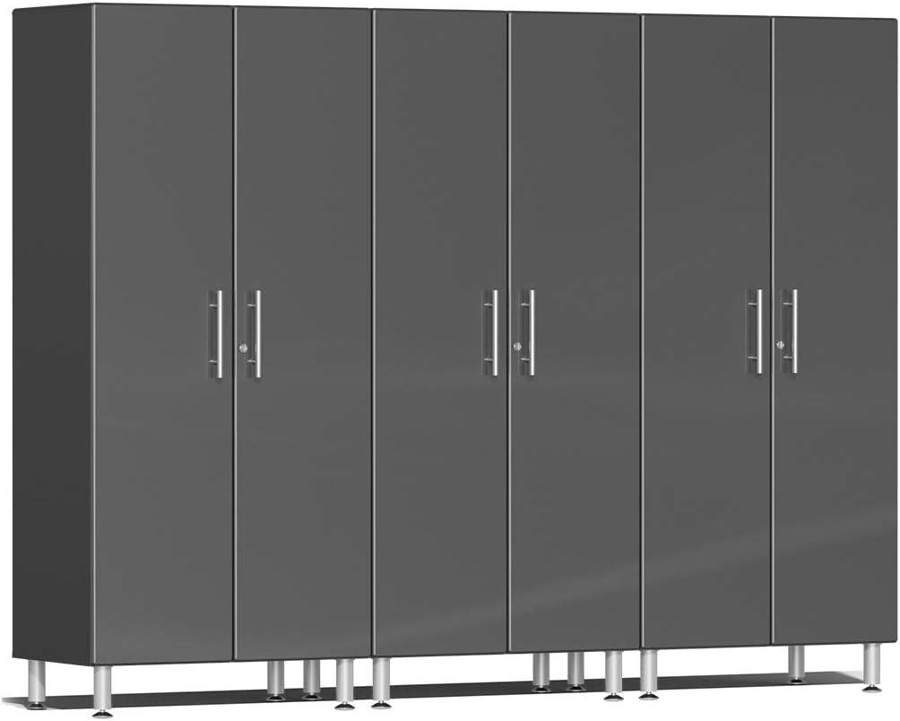 Ulti-MATE Garage 106.5-in W x 80-in H x 21-in D 3 -Cabinets Composite wood Graphite Gray Metallic and Gray Garage Storage System