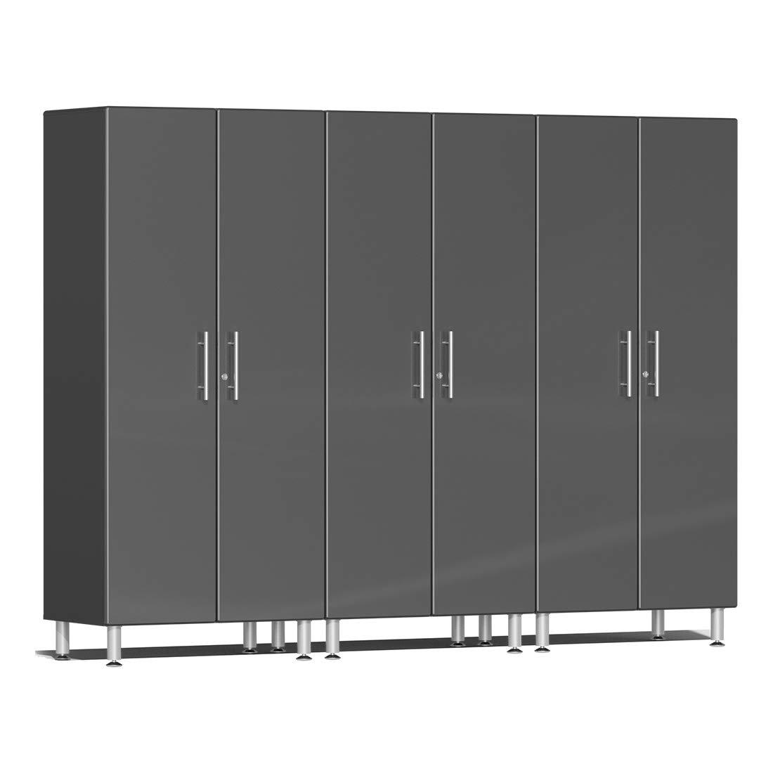 Ulti-MATE Garage 106.5-in W x 80-in H x 21-in D 3 -Cabinets Composite wood Graphite Gray Metallic and Gray Garage Storage System