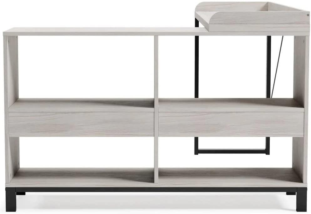 Signature Design by Ashley Casual Bayflynn L-Desk, White/Black