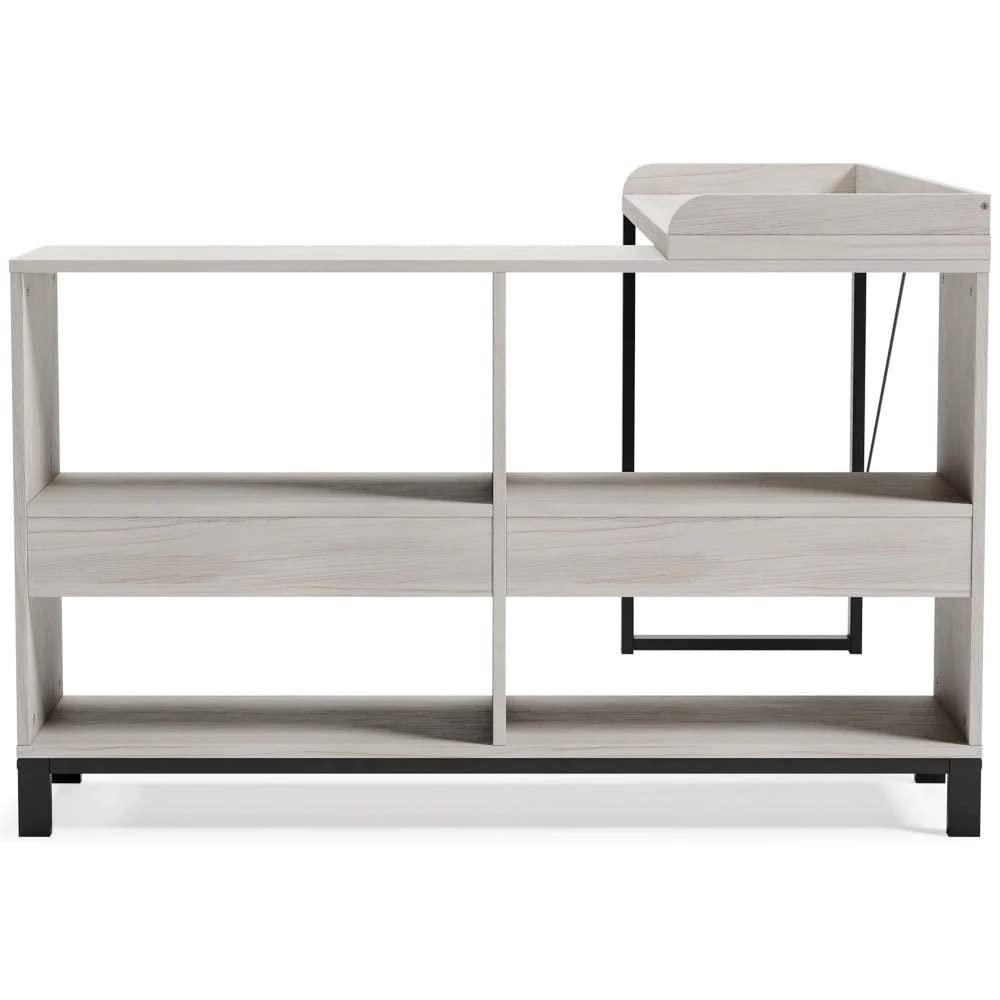 Signature Design by Ashley Contemporary Yarlow Home Office L-Desk, Black