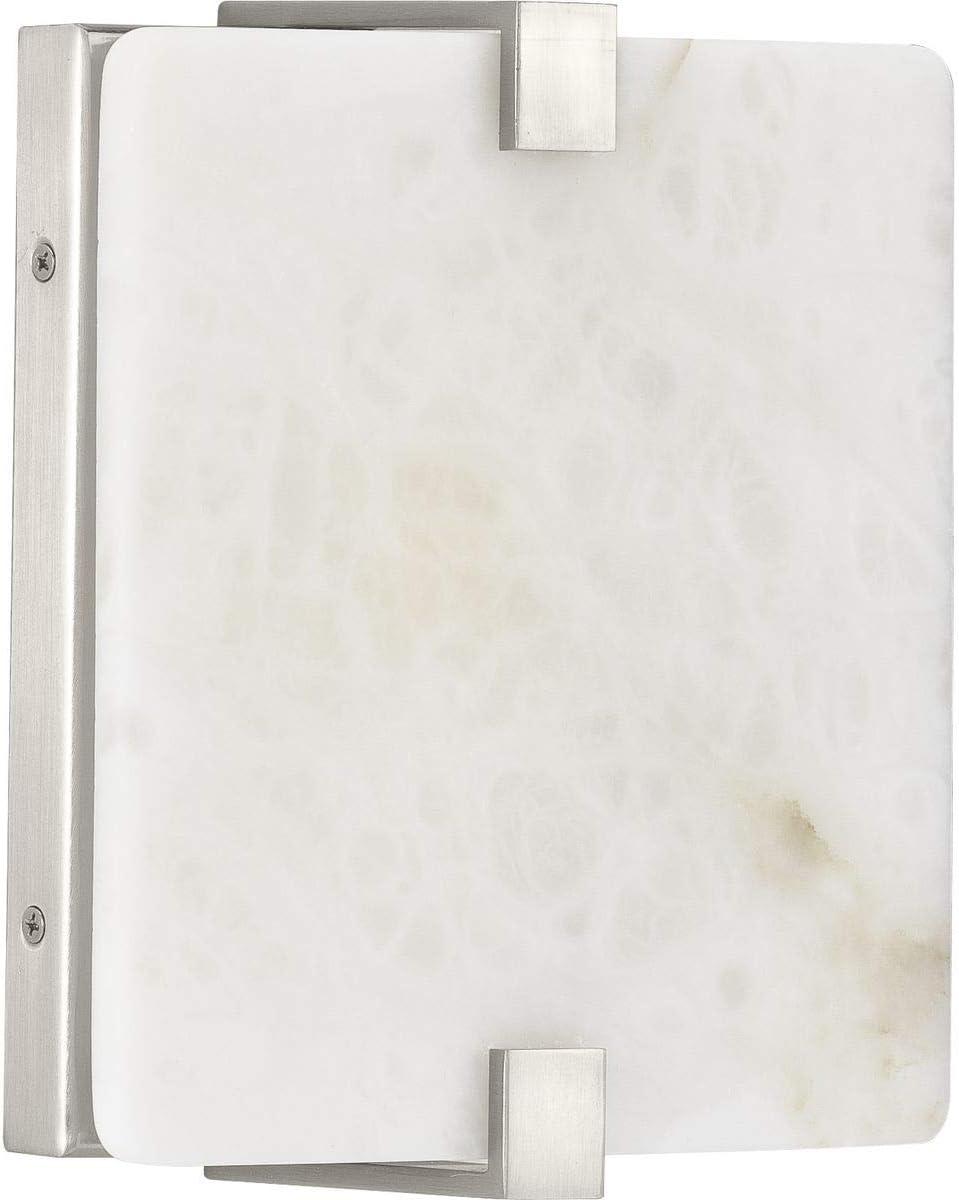 Earthy Glow Brushed Nickel LED Wall Sconce with Stone Dust Shade