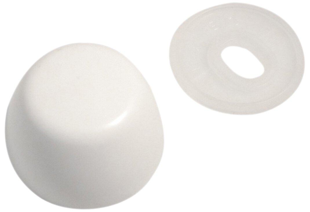 Colonial White Plastic Bolt Cap and Base Set