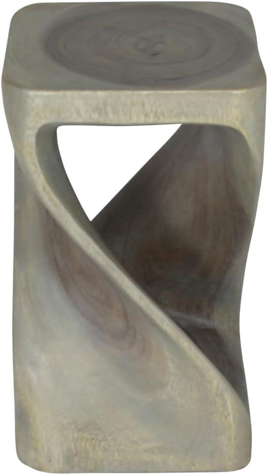 Haussmann® Original Wood Twist Stool 12 X 12 X 20 In High Grey Oil