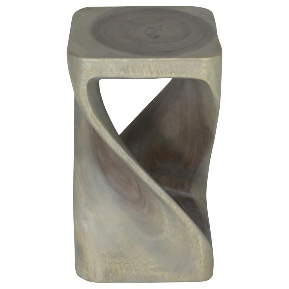 Haussmann® Original Wood Twist Stool 12 X 12 X 20 In High Grey Oil