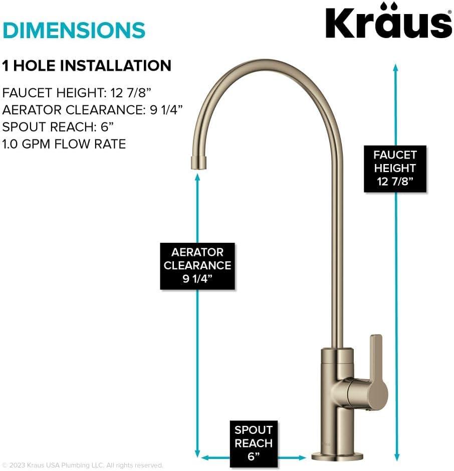 KRAUS Oletto Single Handle Drinking Water Filter Faucet for Reverse Osmosis