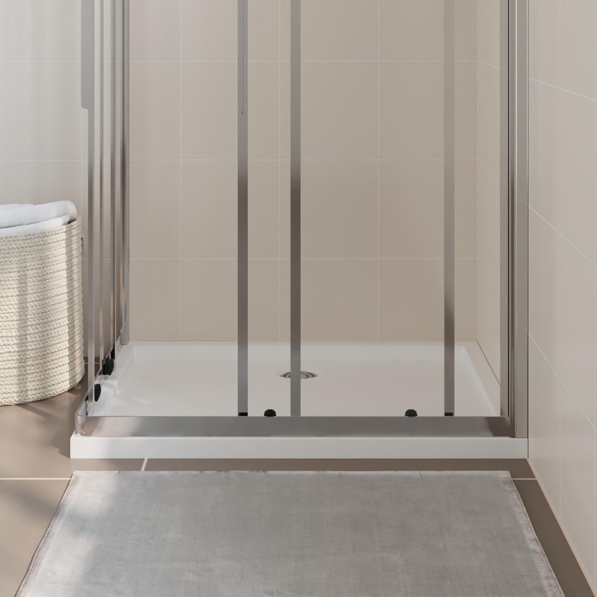 vidaXL Shower Base Tray, Non-slip Bathroom Shower Pan, Reinforced ABS