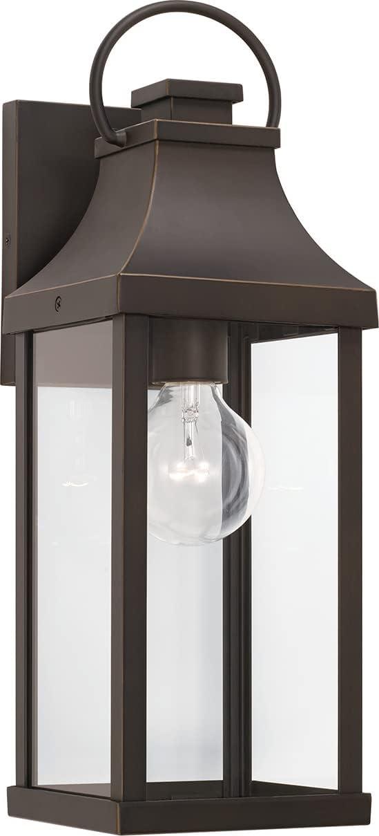 Bradford 17" High Oiled Bronze Outdoor Wall Lantern with Clear Glass