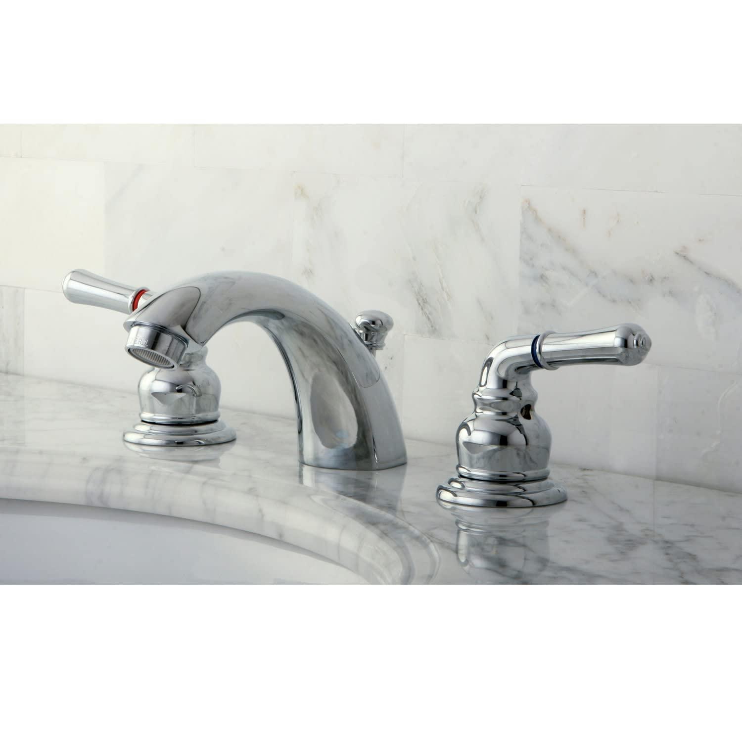 Kingston Brass KB954 Magellan Mini-Widespread Bathroom Faucet, Polished Chrome/Polished Brass