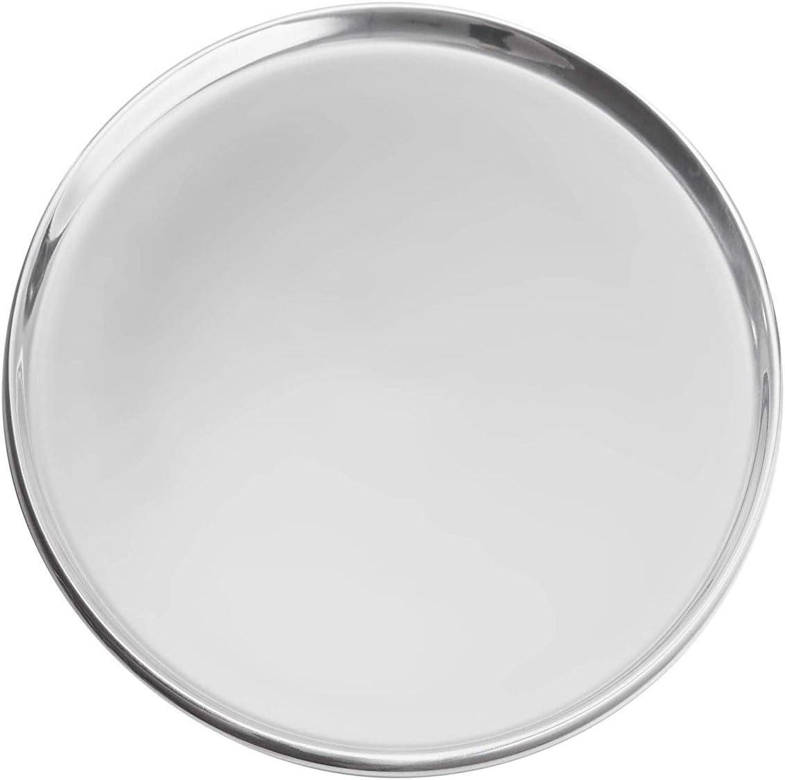 Classic Silver Round Alloy Serving Tray, 15-inch