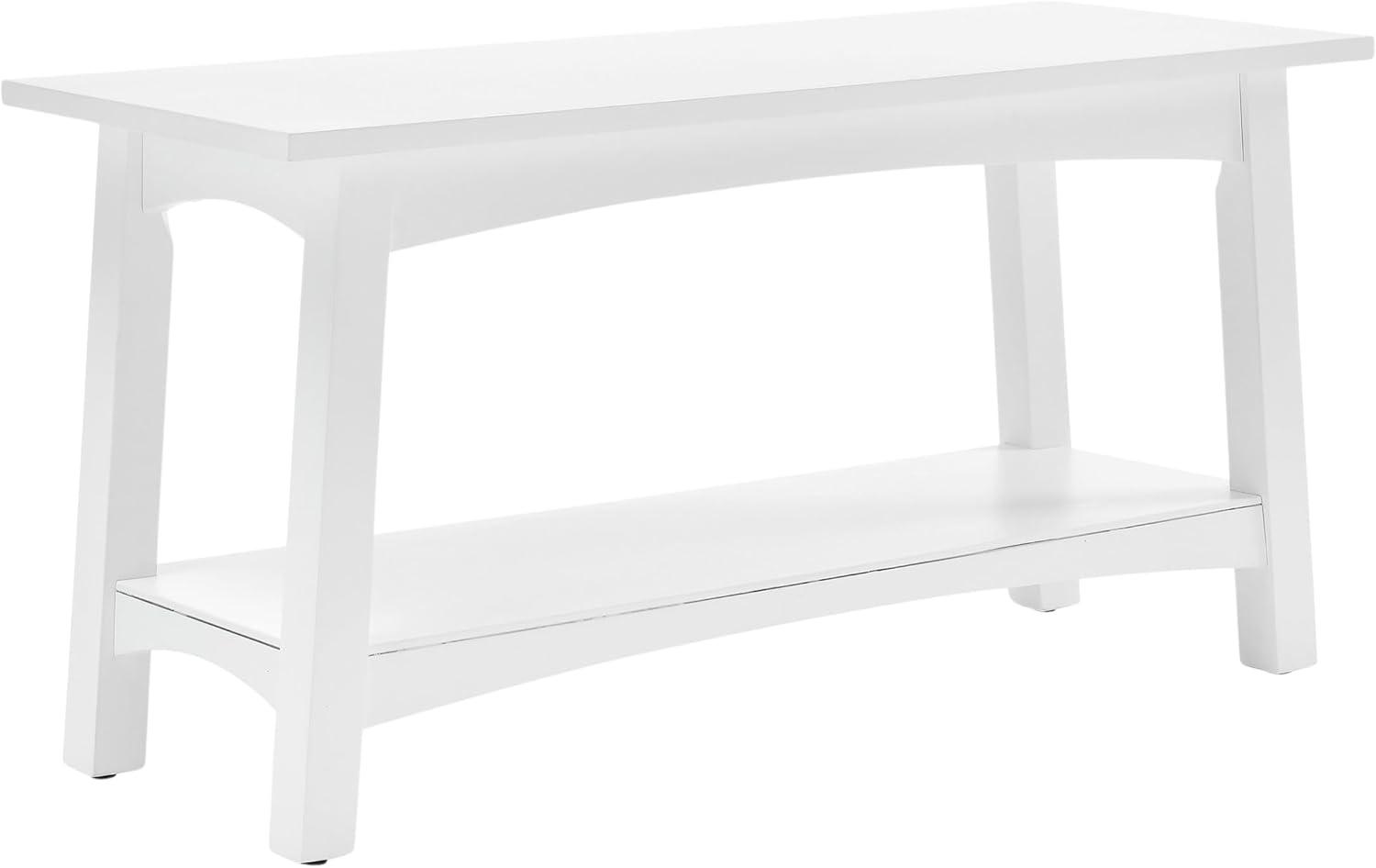 Alaterre Furniture Craftsbury 36 in. Sturdy Pine Wood Entryway Bench, 2-Person Bench Open Design Accent Furniture, White
