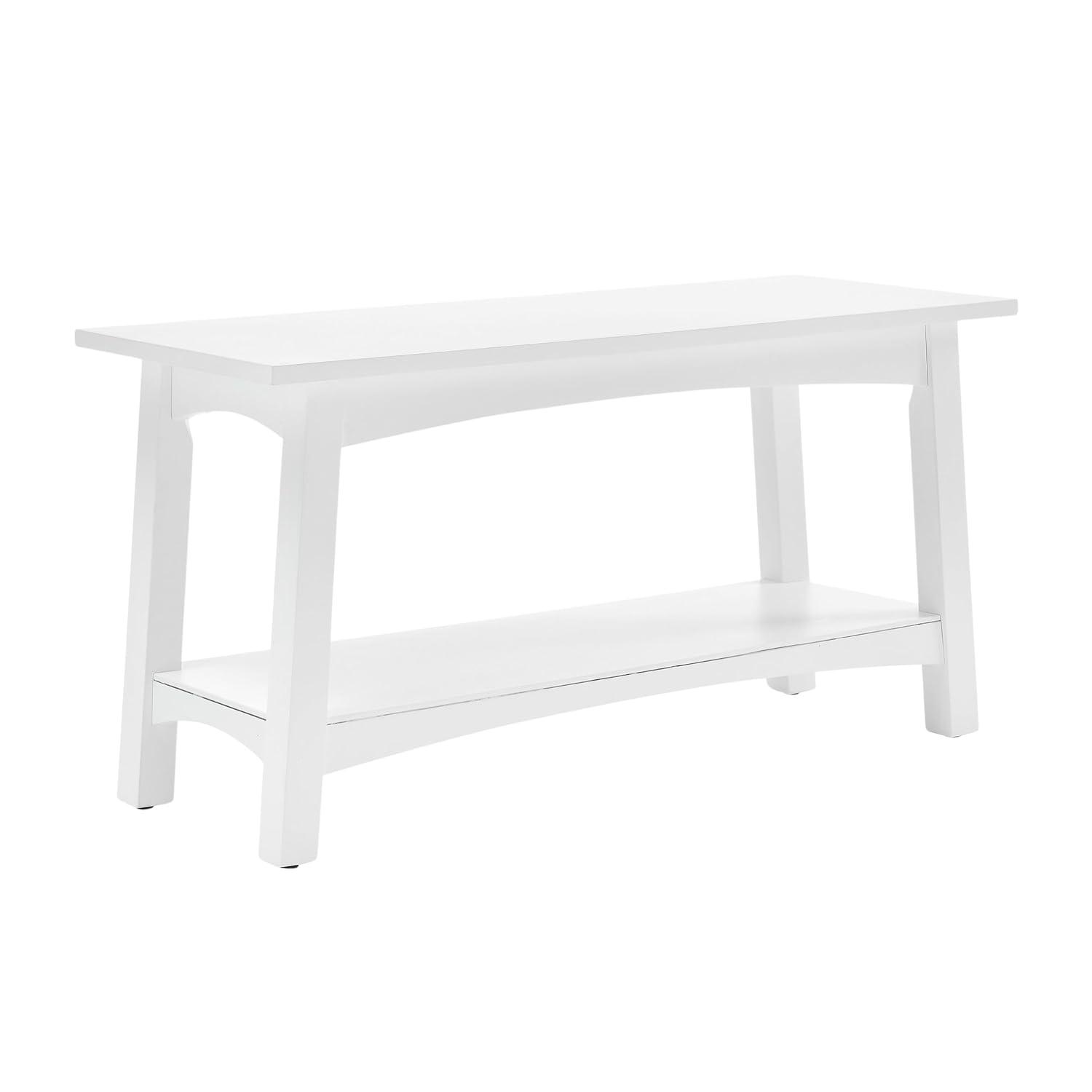 Alaterre Furniture Craftsbury 36 in. Sturdy Pine Wood Entryway Bench, 2-Person Bench Open Design Accent Furniture, White
