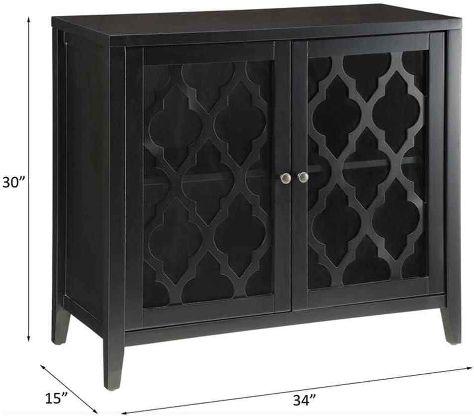 ACME Ceara Storage Console Table with Door in Black
