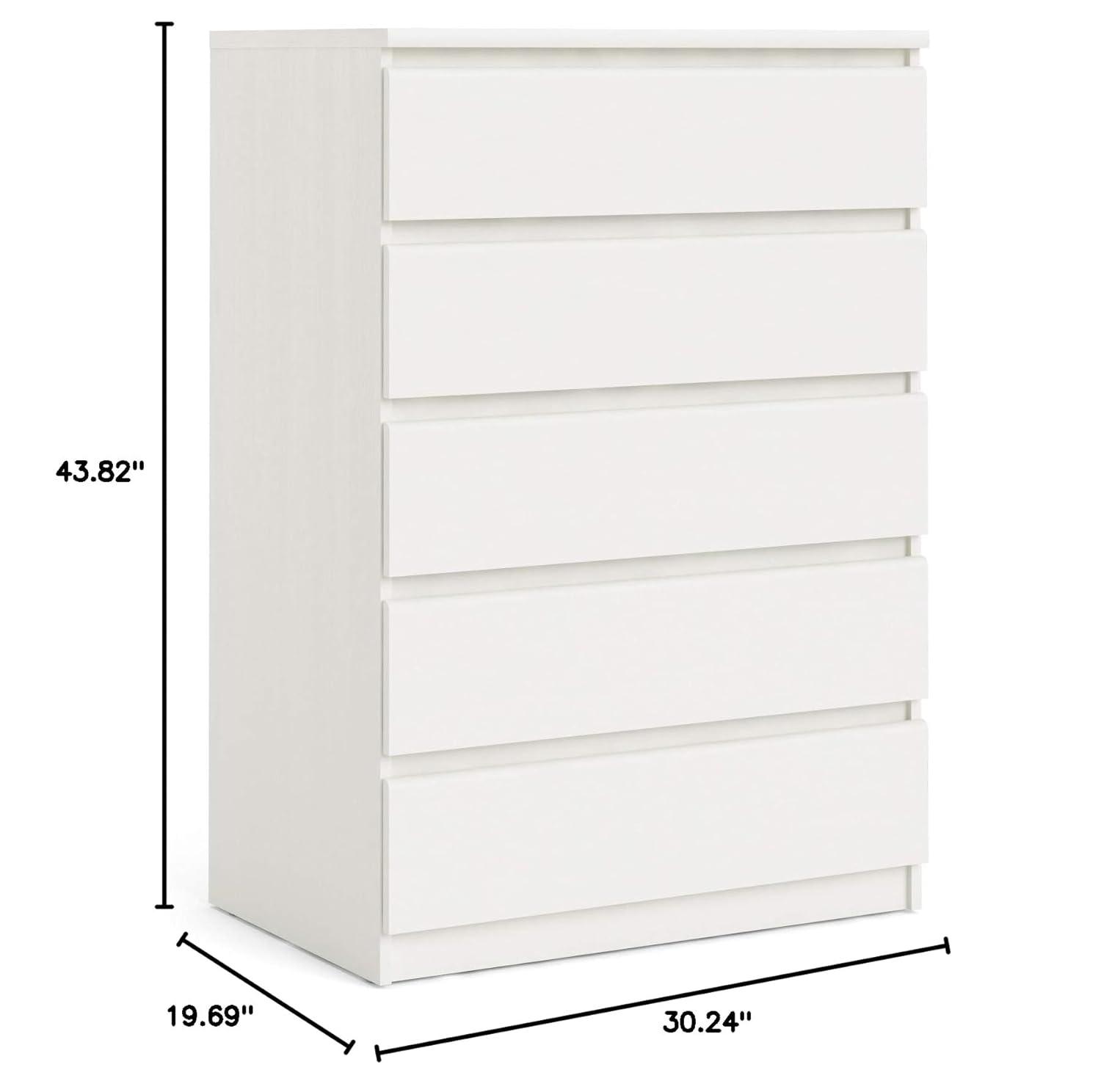 Tvilum, Scottsdale 5 Drawer Chest, White Woodgrain