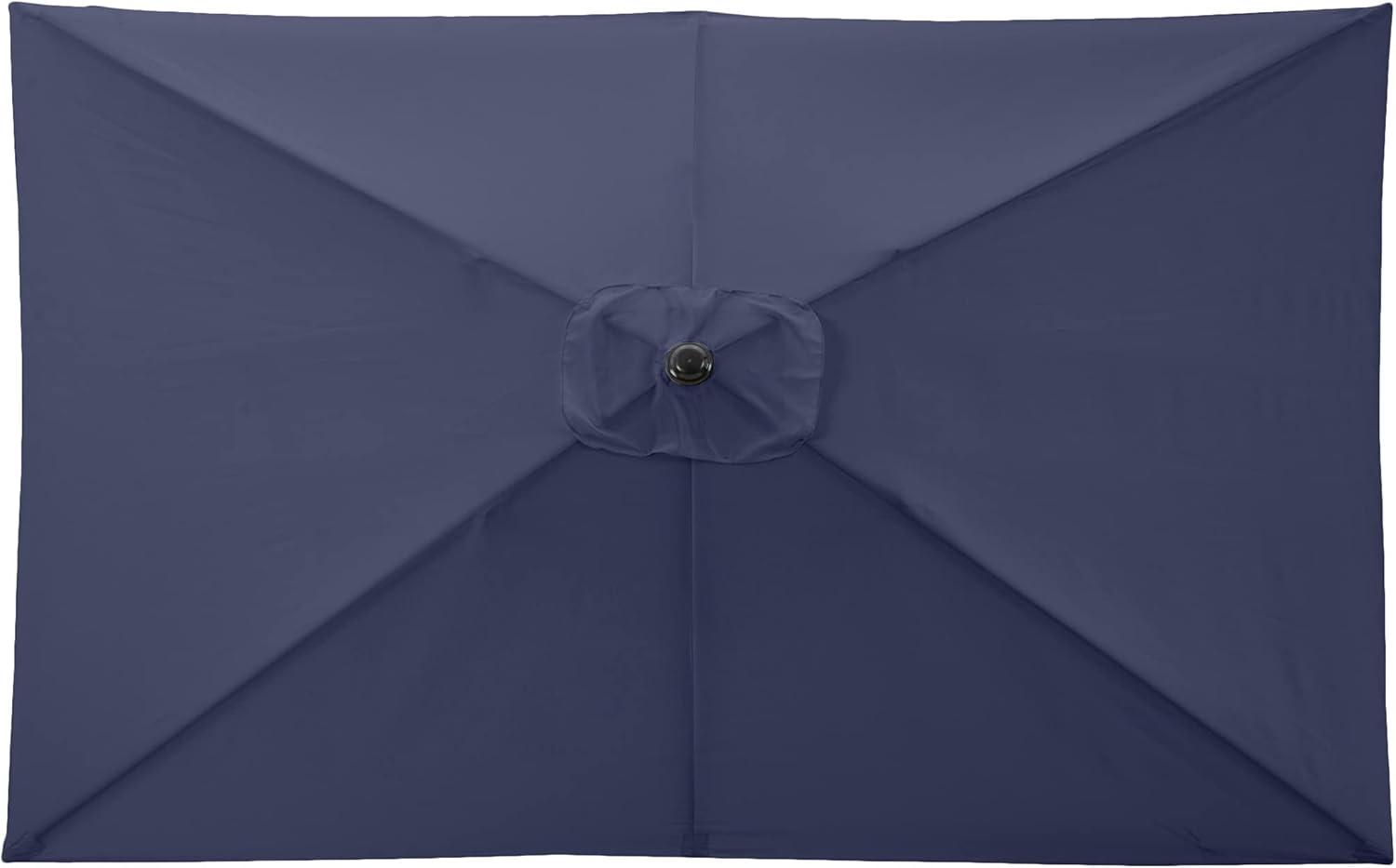 Pure Garden 10-ft Rectangular Patio Umbrella - Easy Crank Sun Shade with Push Button Tilt for Outdoor Furniture, Deck, Backyard, or Pool