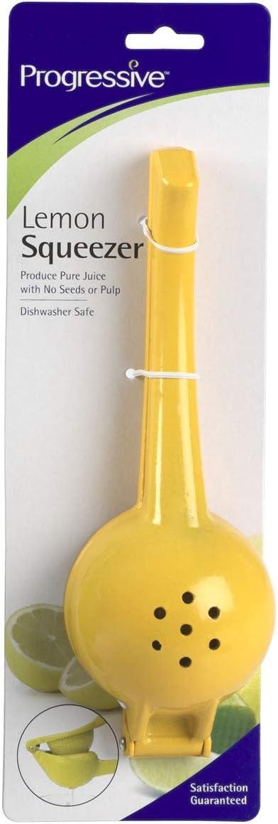 Prepworks Lemon Squeezer: Aluminum Citrus Press, Dishwasher-Safe, Yellow Juicer, 3" Height, 0.46 lbs