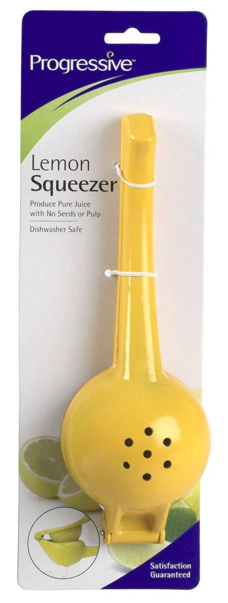 Prepworks Lemon Squeezer: Aluminum Citrus Press, Dishwasher-Safe, Yellow Juicer, 3" Height, 0.46 lbs