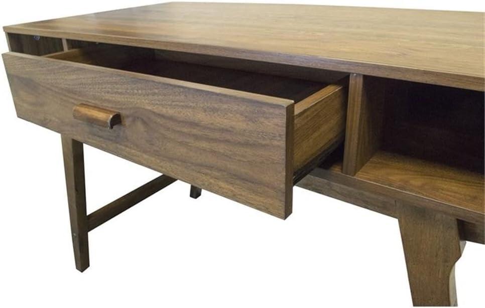 OS Home and Office Furniture 47.25" 1-Drawer Wood Desk in Danish Walnut