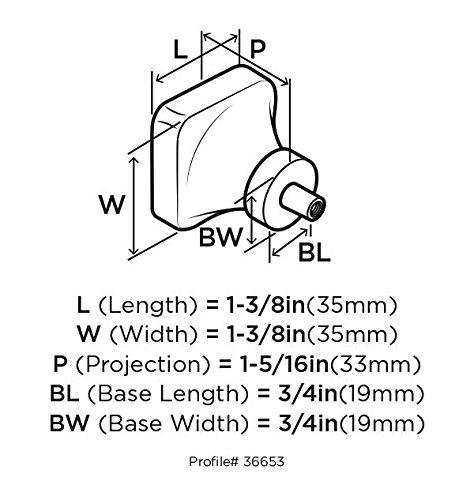 Glacio 1 3/8" Length Square Knob
