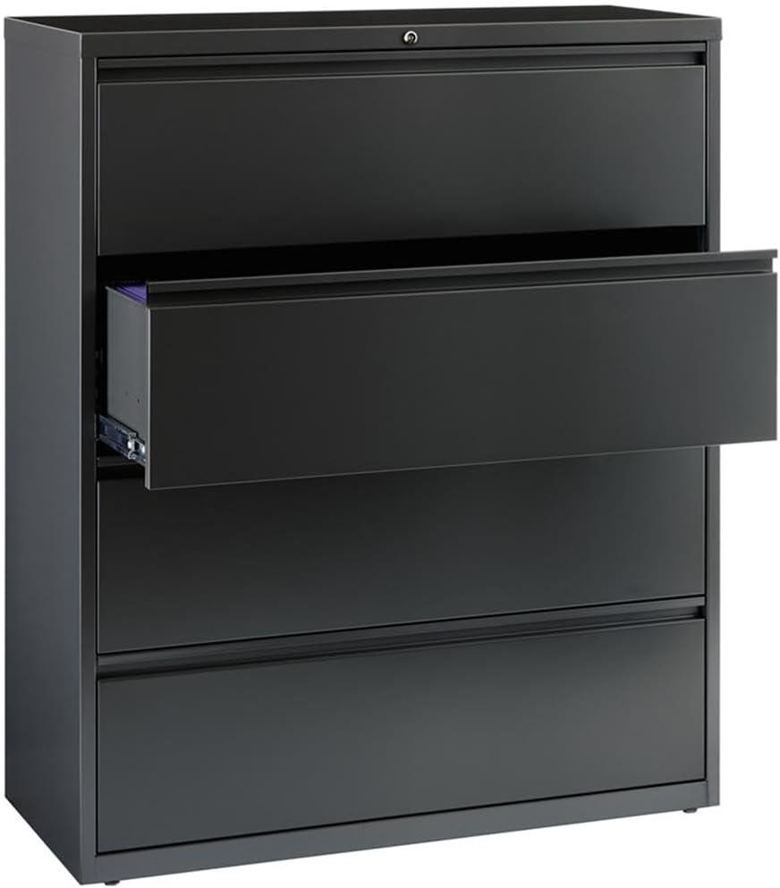 Charcoal 4 Drawer Lockable Fire Resistant Lateral File Cabinet