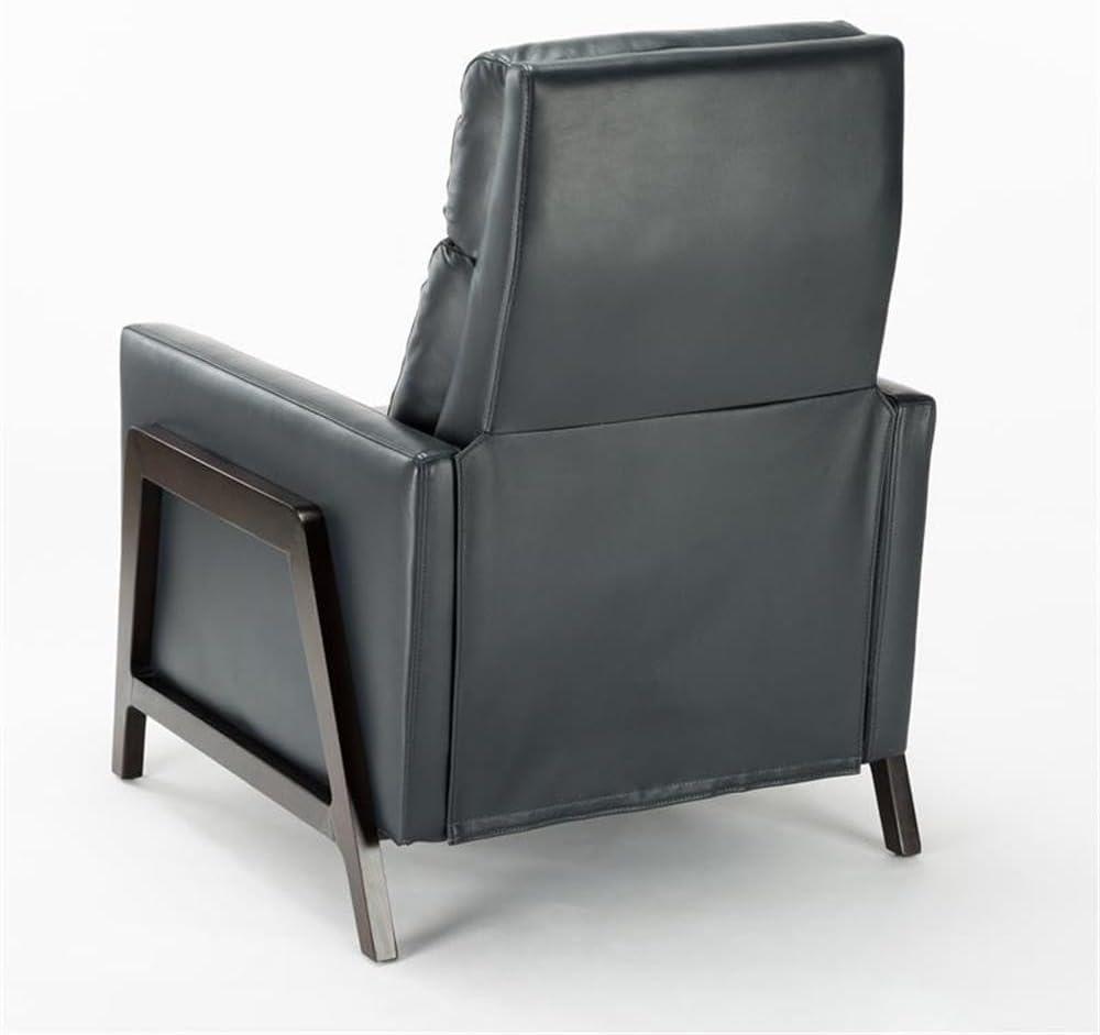 Comfort Pointe Maxton Press-Back Recliner Caramel: Mid-Century Modern, Faux Leather, High Back, Pocketed Coil Seating