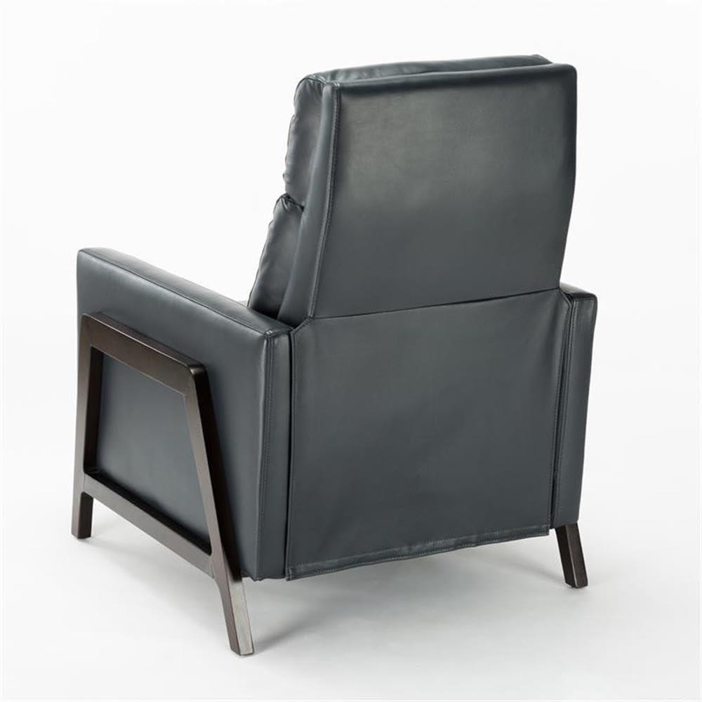 Comfort Pointe Maxton Press-Back Recliner Caramel: Mid-Century Modern, Faux Leather, High Back, Pocketed Coil Seating
