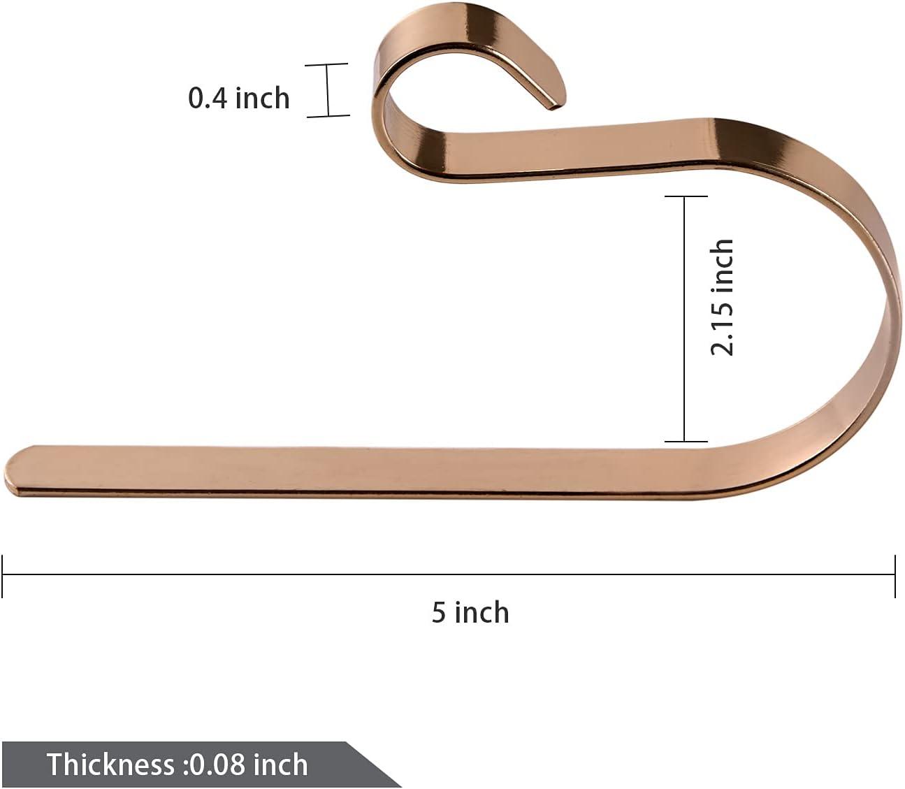 Abaokai 4 Pack Christmas Stocking Holders Metal Mantel Lightweight Adjustable Stocking Holder No-Slip Stocking Hangers for Christmas Party Decoration, Gold