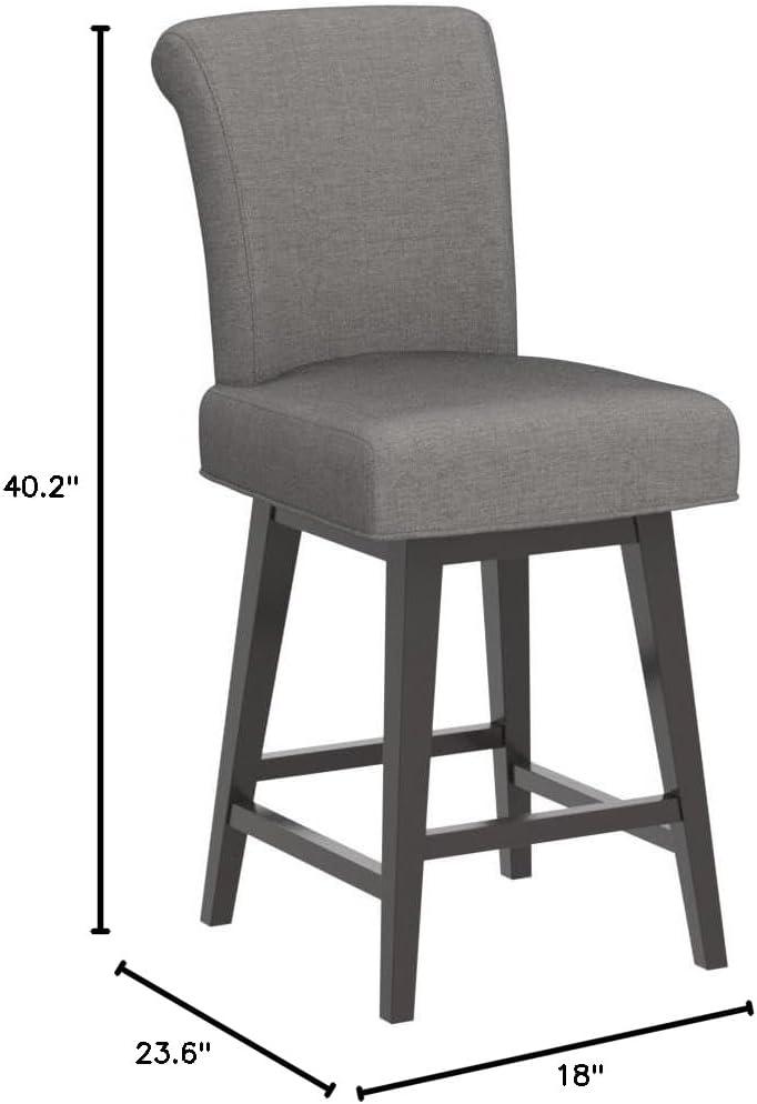 Flint Gray Performance Fabric Swivel Counter Stools Set of 2