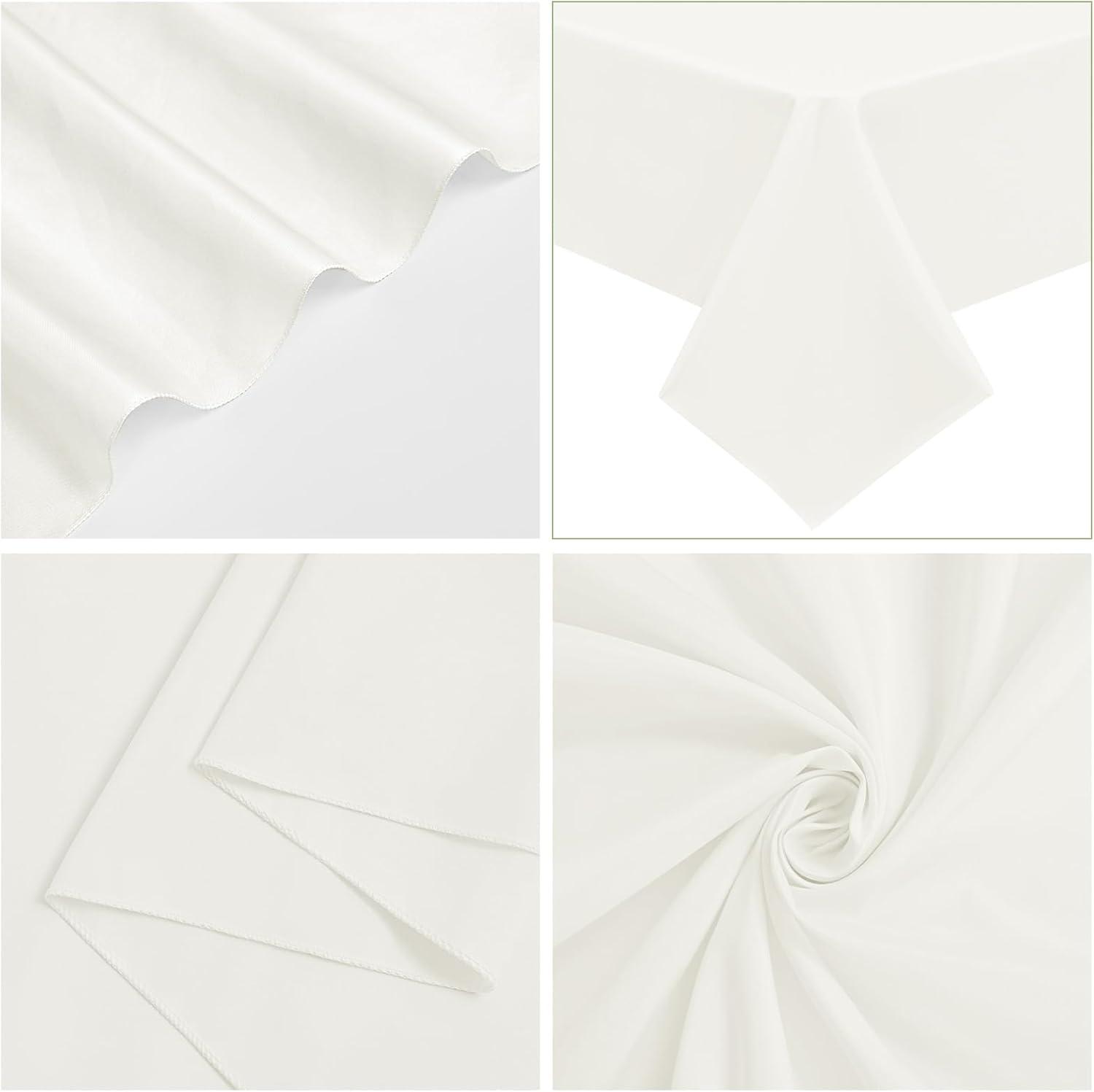 10 Pack Beige Tablecloth 60x102 inch Polyester Fabric Tablecloths for 6 Foot Rectangle Tables Wrinkle Resistant Linen Tablecloth Washable Table Covers for Party Wedding Events and Camping