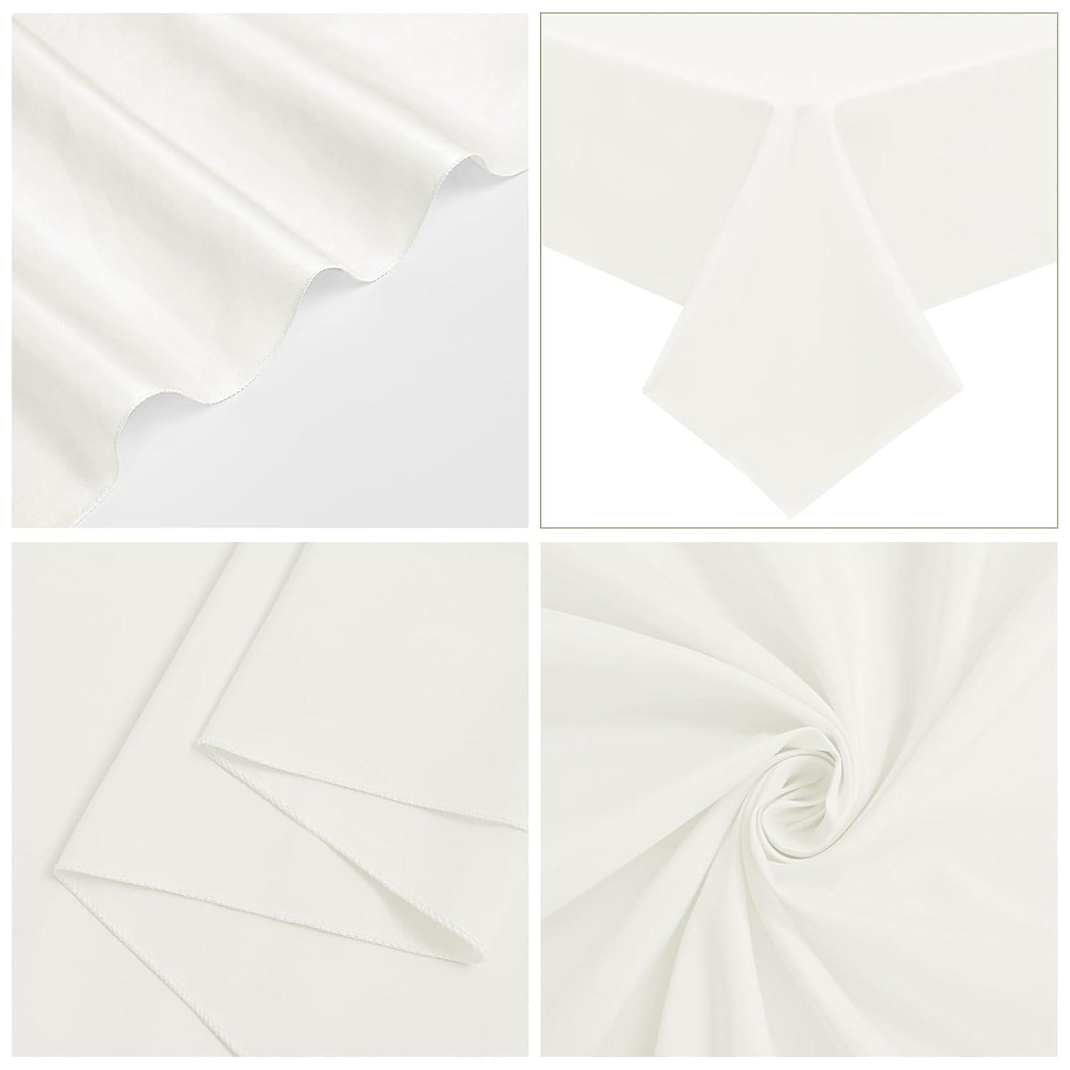 10 Pack Beige Tablecloth 60x102 inch Polyester Fabric Tablecloths for 6 Foot Rectangle Tables Wrinkle Resistant Linen Tablecloth Washable Table Covers for Party Wedding Events and Camping