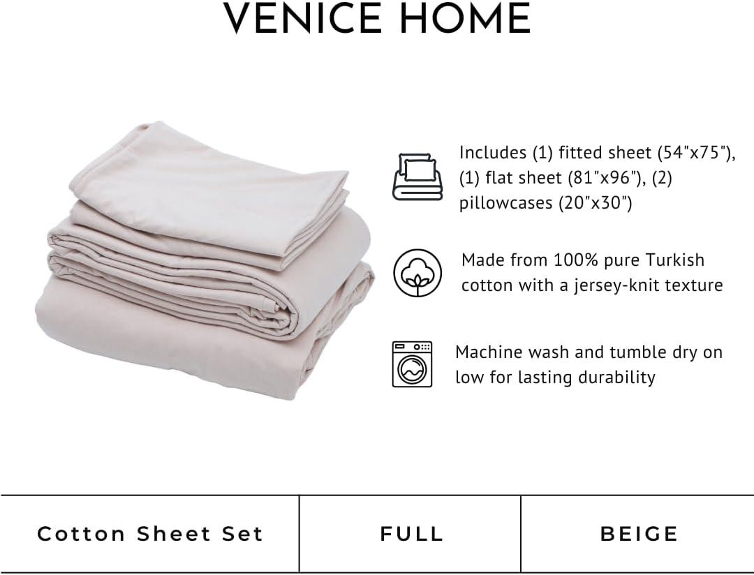 100% Cotton Jersey Knit Sheet Set