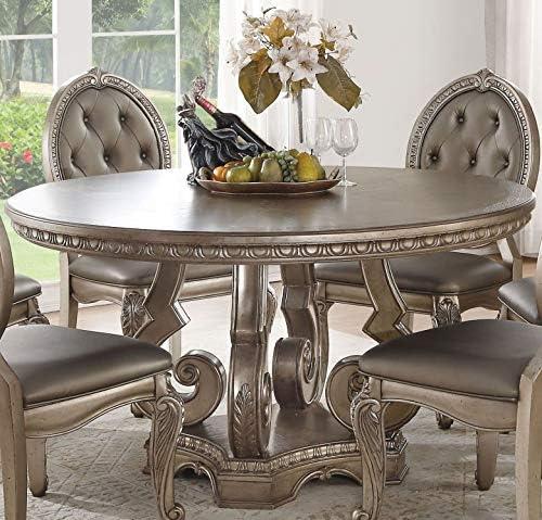 ACME Northville Dining Table, Antique Silver