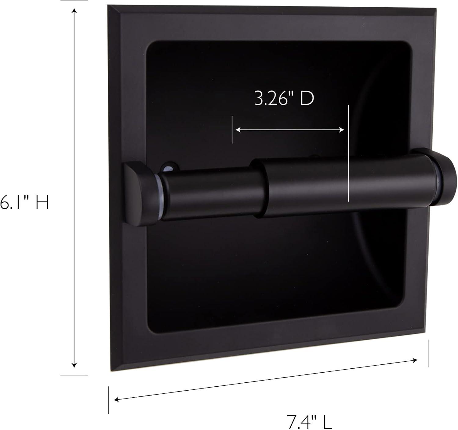 Design House 544554 Millbridge Recessed Wall Mounted Toilet Tissue Paper Roll Holder Hardware Accessory for Bathroom Matte Black