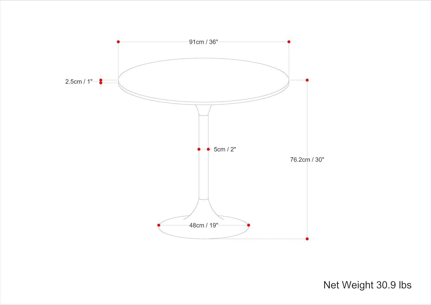 Radford Round Solid Wood Top Metal Base Dining Table